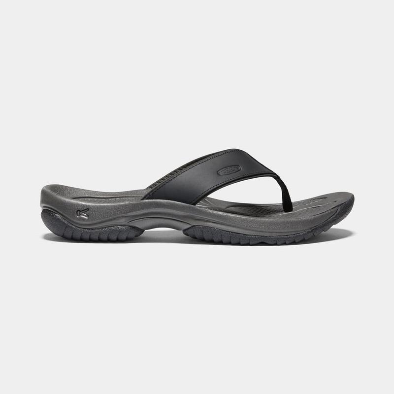 Keen Kona Flip Premium Mens Flip Flops Black NZ (2935-VBRJG)